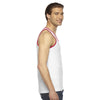 American Apparel Unisex White/Red Fine Jersey Tank