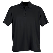 Vansport Men's Black Omega Solid Mesh Tech Polo