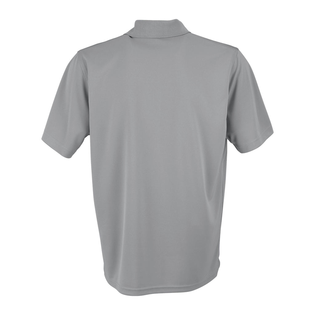 Vansport Men's Grey Omega Solid Mesh Tech Polo