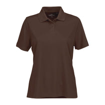 Vansport Women's Brown Omega Solid Mesh Tech Polo