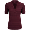 Vansport Women's Deep Maroon Strata Textured Henley