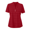 Vantage Women's Sport Red Strata Textured Henley