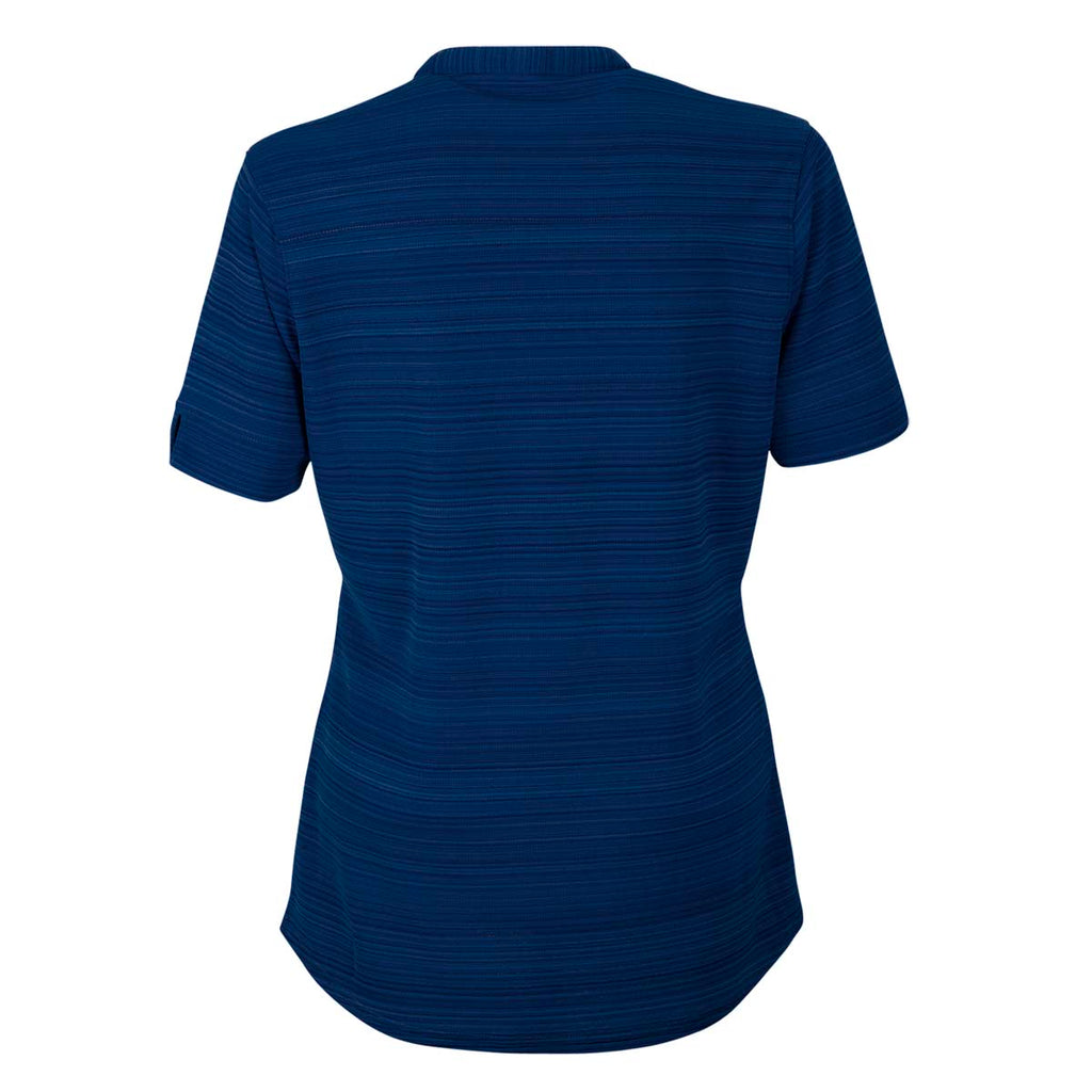 Vantage Women's True Navy Strata Textured Henley