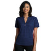 Vantage Women's True Navy Strata Textured Henley