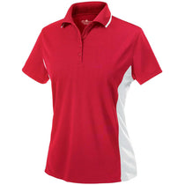 Charles River Women's Red/White Color Blocked Wicking Polo