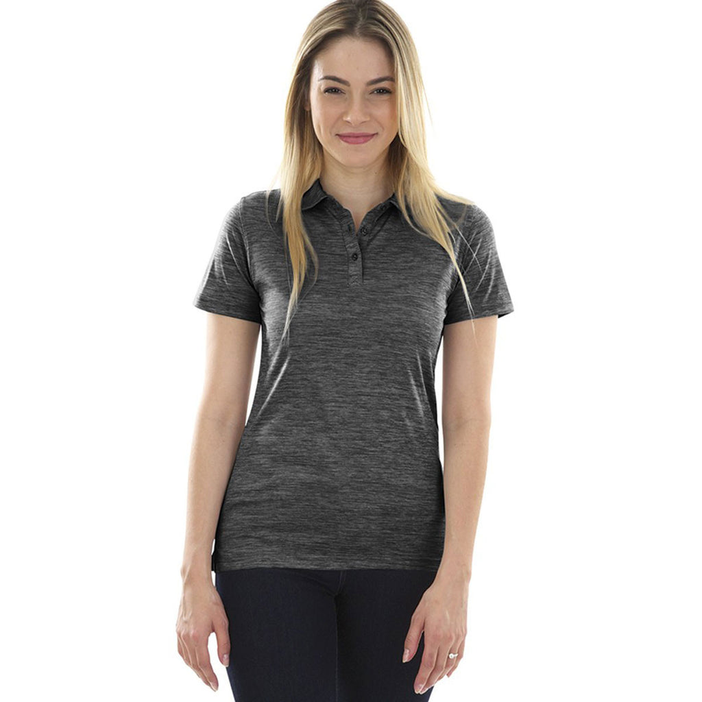 Charles River Women's Black Space Dye Performance Polo