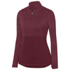 Augusta Women's Maroon Shadow Tonal Heather Quarter Zip Pullover