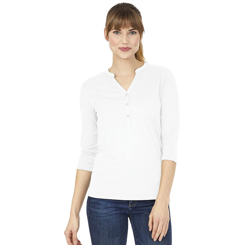 Charles River Women's White Windsor Henley