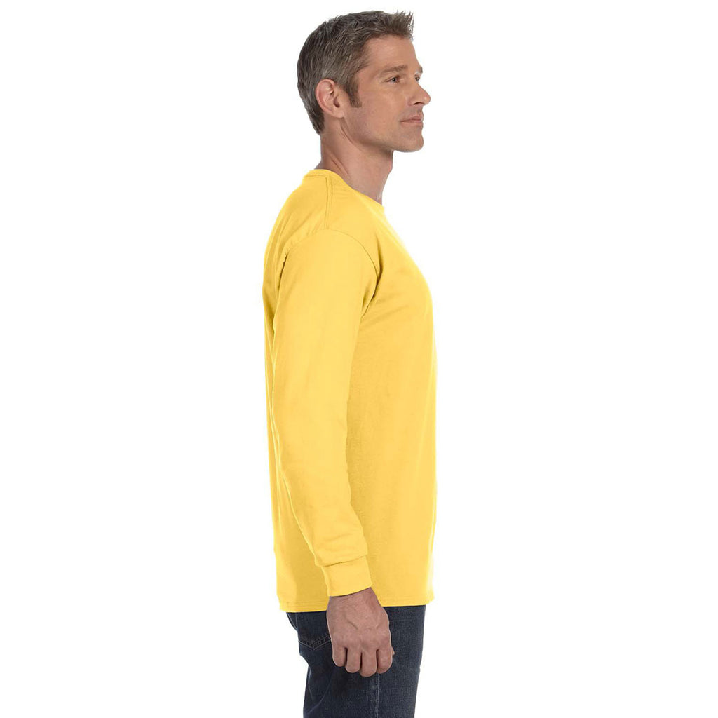 Jerzees Men's Island Yellow 5.6 Oz Dri-Power Active Long-Sleeve T-Shirt