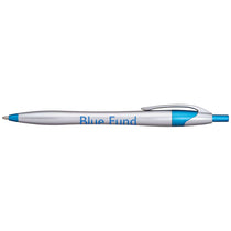 Hub Pens Blue Trim Javalina Chrome Bright Pen with Black Ink