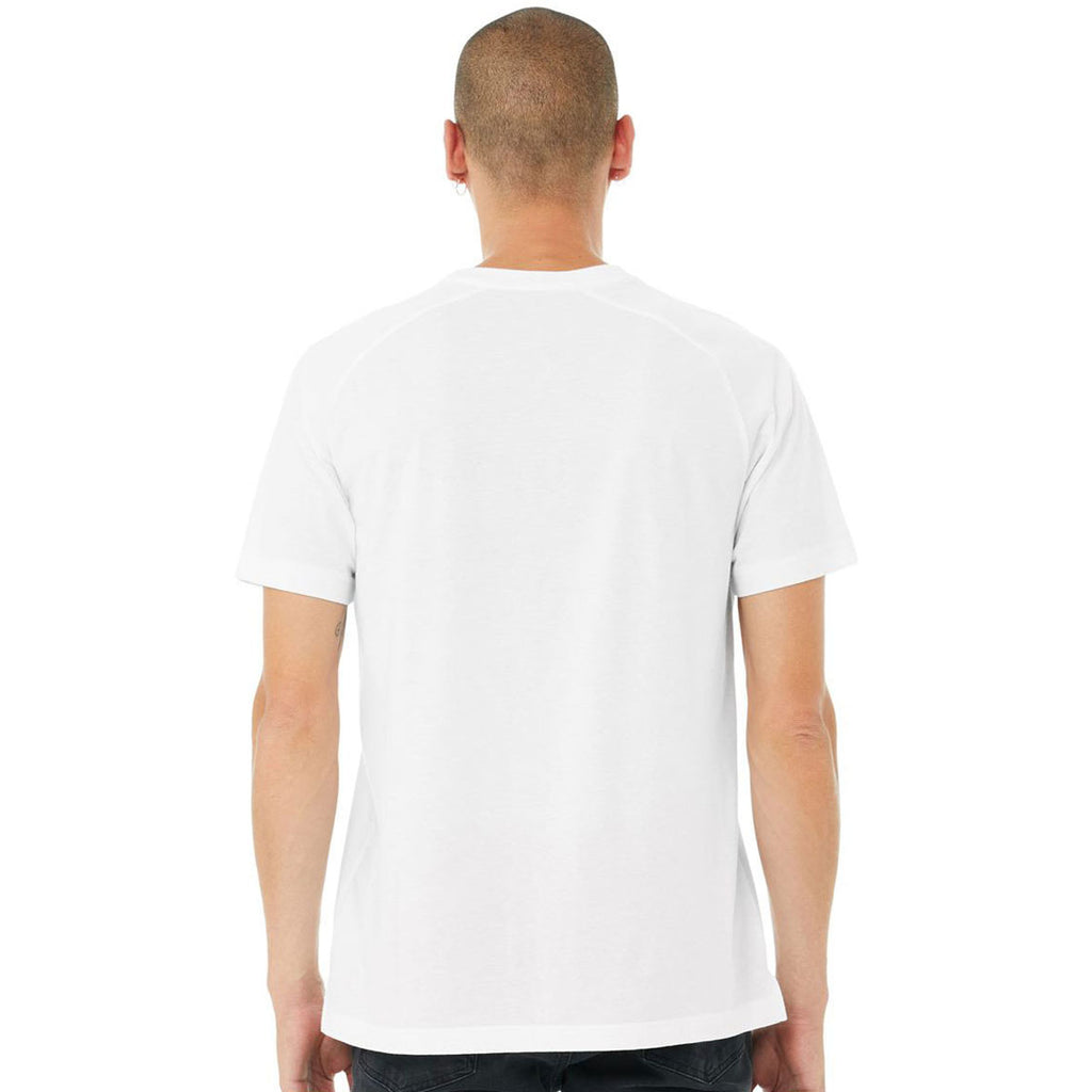 Bella + Canvas Men's Solid White Blend Heather CVC Raglan Tee