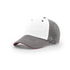 Richardson White/Charcoal/Maroon Lifestyle Unstructured Washed Chino Cap