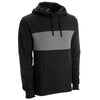 Vantage Men's Black Premium Cotton Blocked Fleece Pullover Hoodie