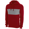 Vantage Men's Sport Red Premium Cotton Blocked Fleece Pullover Hoodie