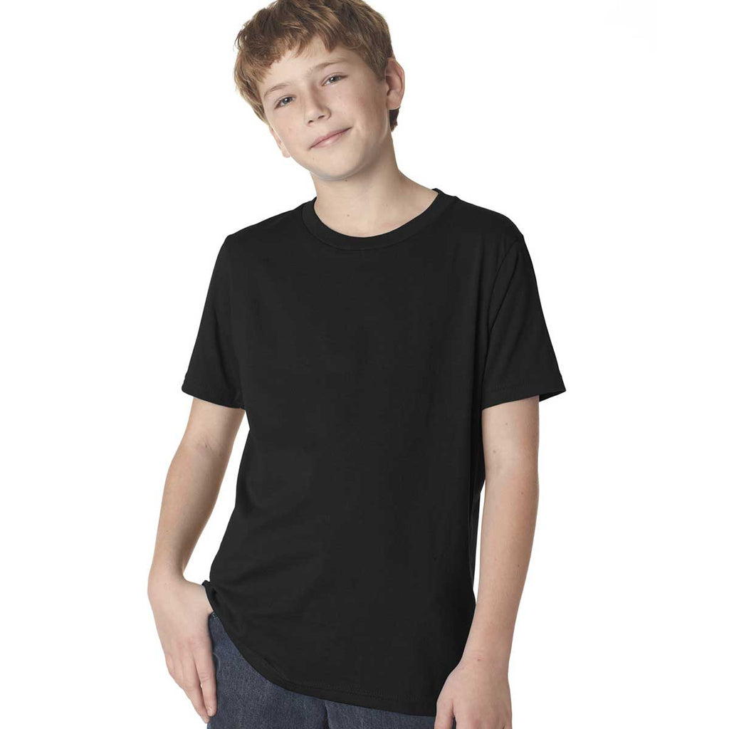 Next Level Boy's Black Premium Short-Sleeve Crew Tee