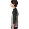 Next Level Youth Black/Dark Grey Heather CVC 3/4-Sleeve Raglan Tee