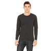 Bella + Canvas Men's Charcoal-Black Triblend Jersey Long-Sleeve T-Shirt