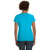 LAT Women's Aqua V-Neck Fine Jersey T-Shirt