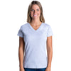 LAT Women's Ash V-Neck Fine Jersey T-Shirt