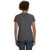 LAT Women's Charcoal V-Neck Fine Jersey T-Shirt