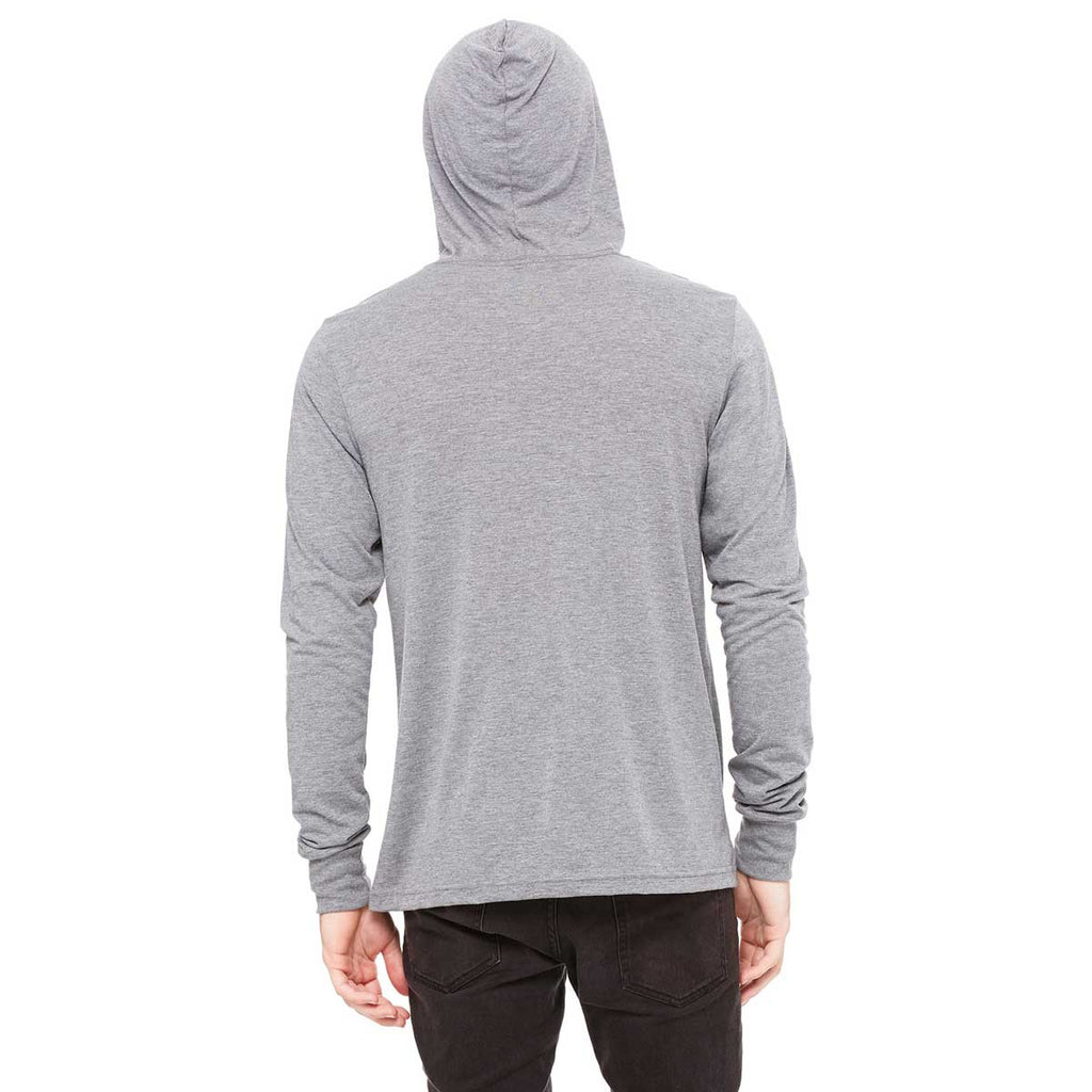 Bella + Canvas Unisex Grey Triblend Jersey Long-Sleeve Hoodie