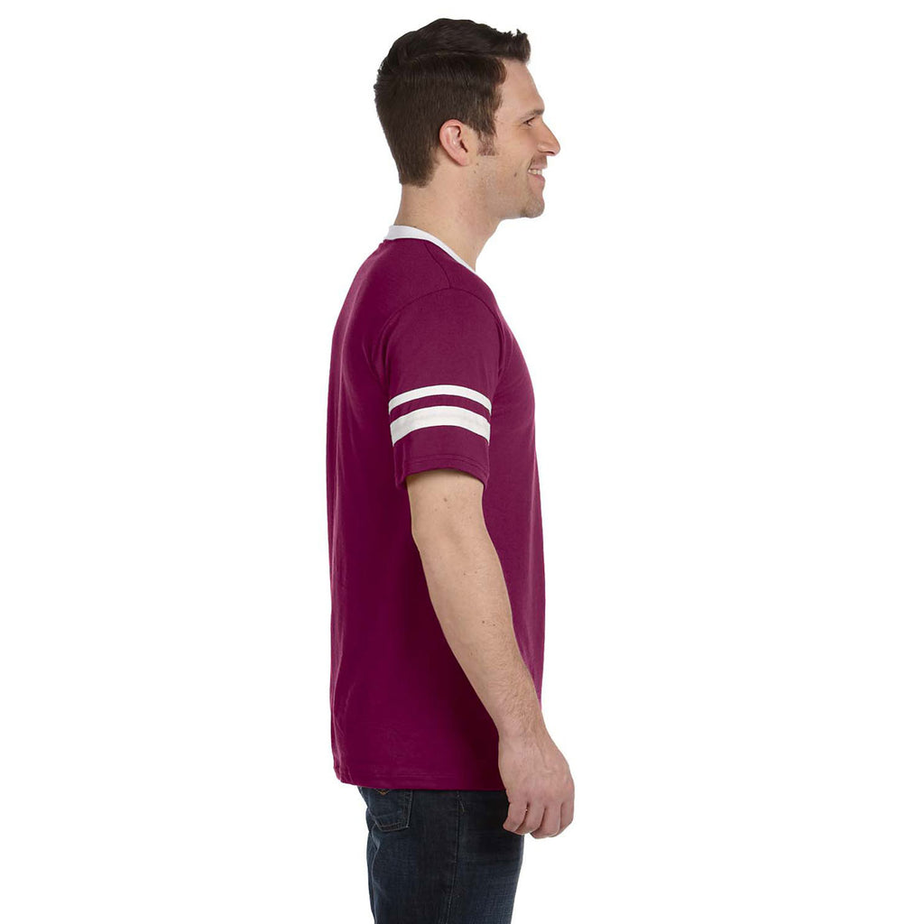 Augusta Sportswear Men's Maroon/White Sleeve Stripe Jersey