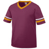 Augusta Sportswear Men's Maroon/Gold/White Sleeve Stripe Jersey