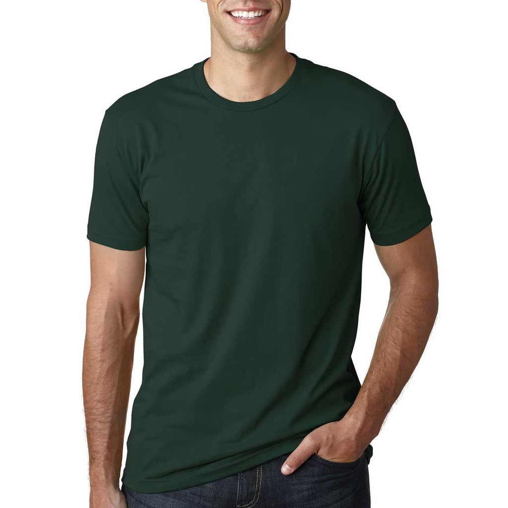 Next Level Men's Forest Green Premium Fitted Short-Sleeve Crew