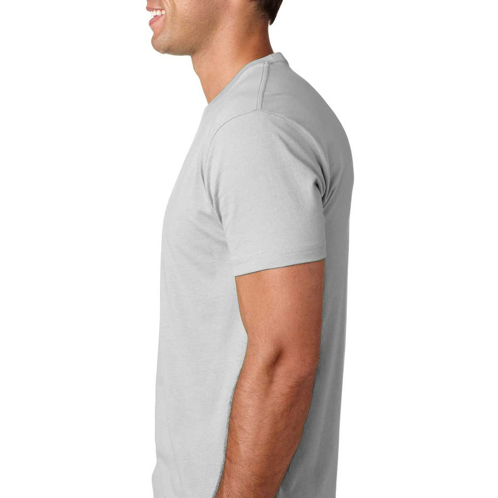 Next Level Men's Light Grey Premium Fitted Short-Sleeve Crew