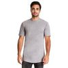 Next Level Men's Heather Grey Cotton Long Body Crew