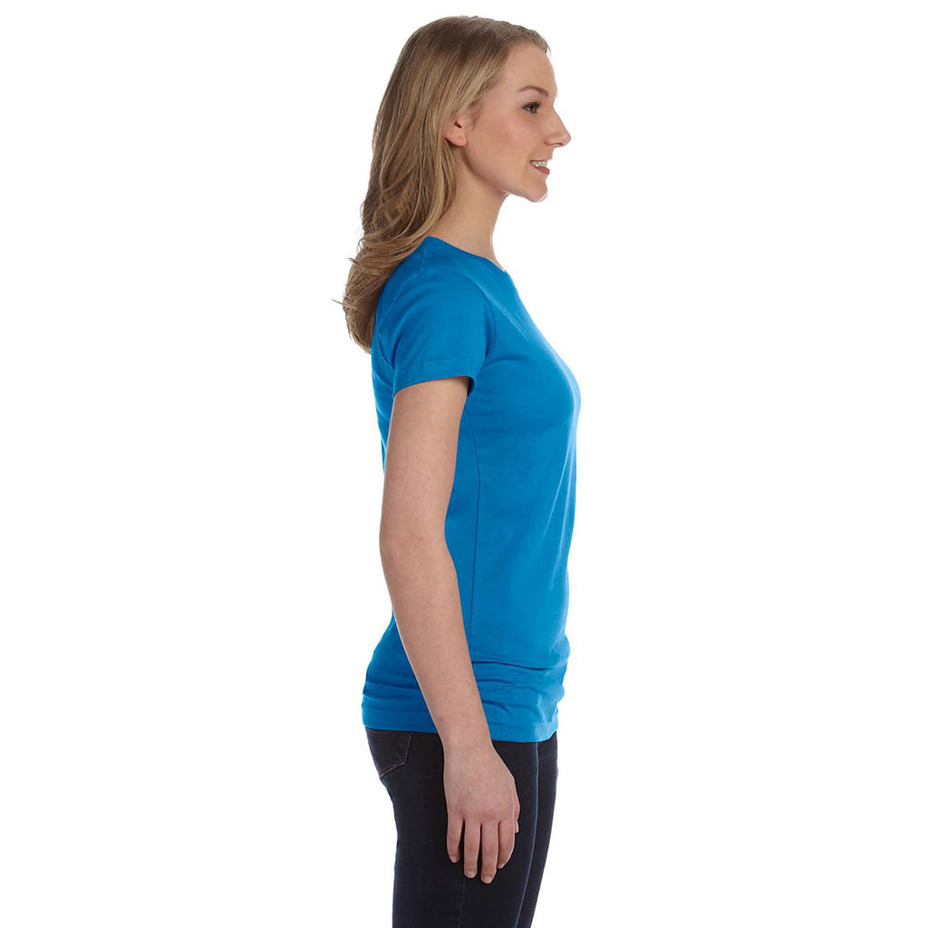 LAT Women's Cobalt Junior Fit Fine Jersey T-Shirt