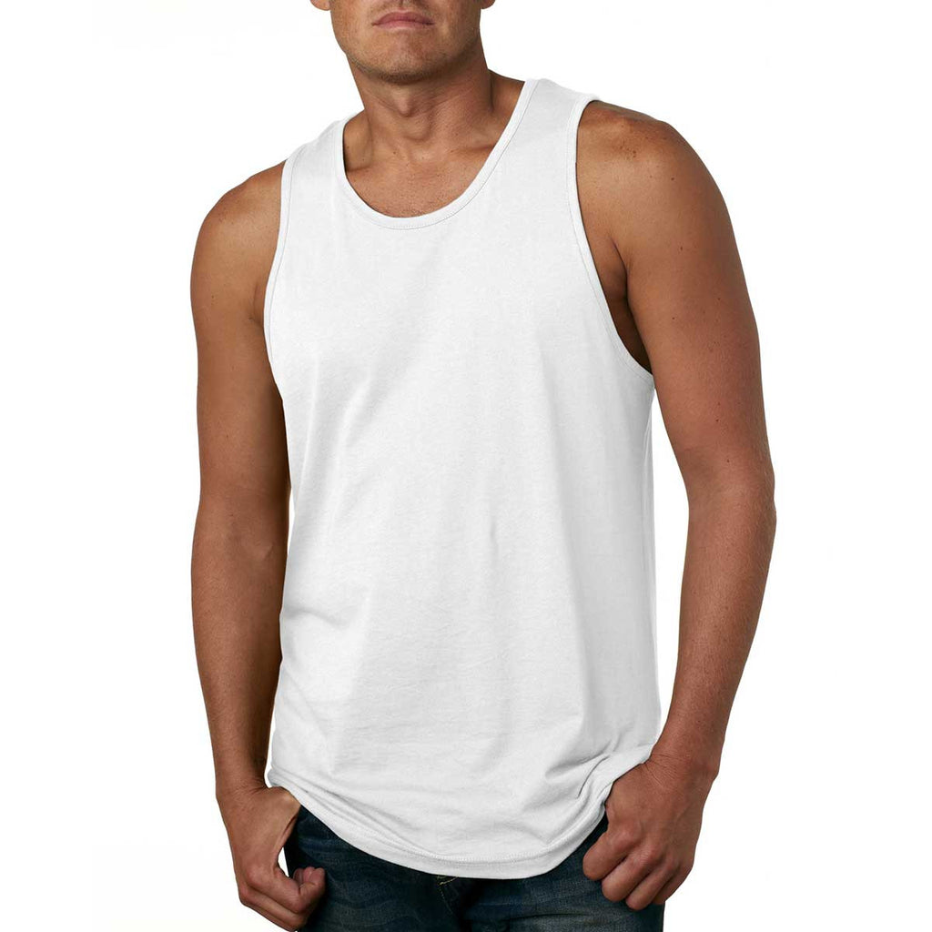 Next Level Men's White Premium Jersey Tank