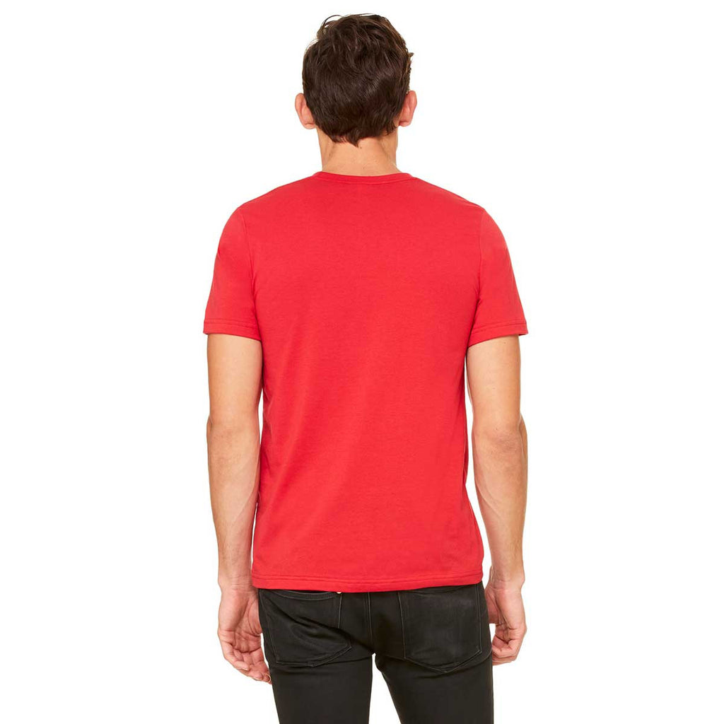 Bella + Canvas Unisex Red Poly-Cotton Short Sleeve T-Shirt