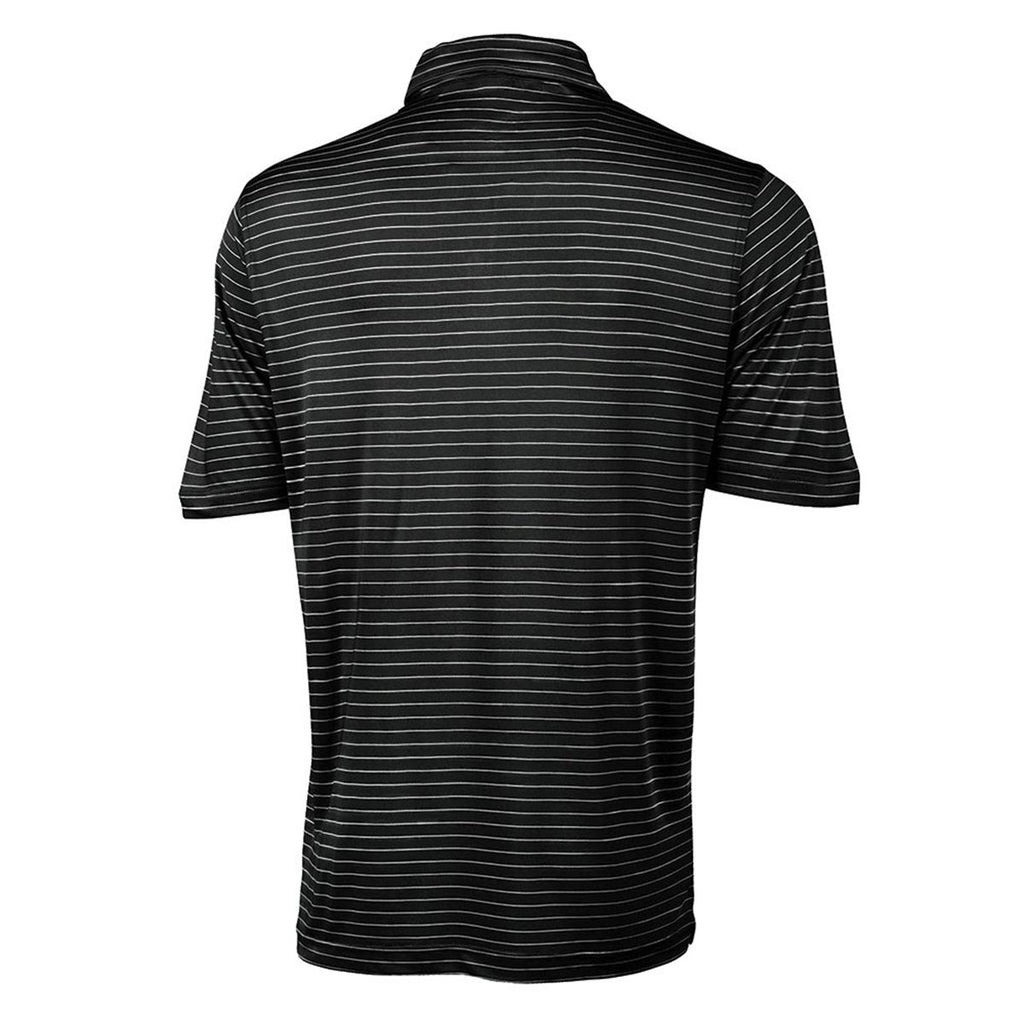 Charles River Men's Black/White Stripe Wellesley Polo