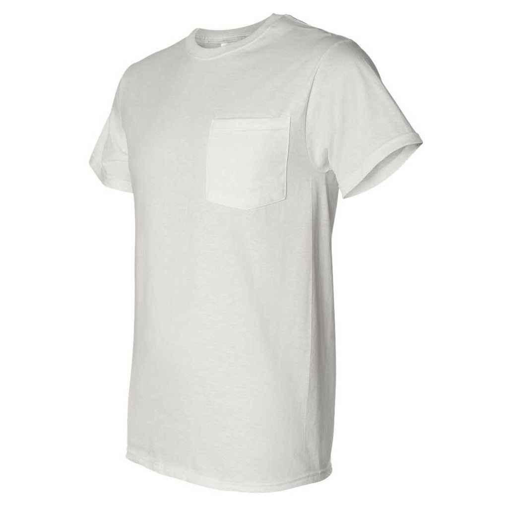 Fruit of the Loom Men's White HD Cotton T-Shirt with a Pocket