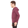 Bella + Canvas Unisex Maroon Triblend Full-Zip Lightweight Hoodie