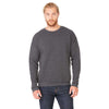 Bella + Canvas Unisex Dark Grey Heather Drop Shoulder Fleece Sweatshirt