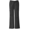 Cherokee Workwear Women's Black Low-Rise Drawstring Cargo Pant