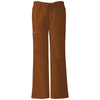 Cherokee Workwear Women's Chocolate Low-Rise Drawstring Cargo Pant