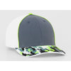 Pacific Headwear Graphite/Neon Yellow Glamo Trucker Mesh Cap