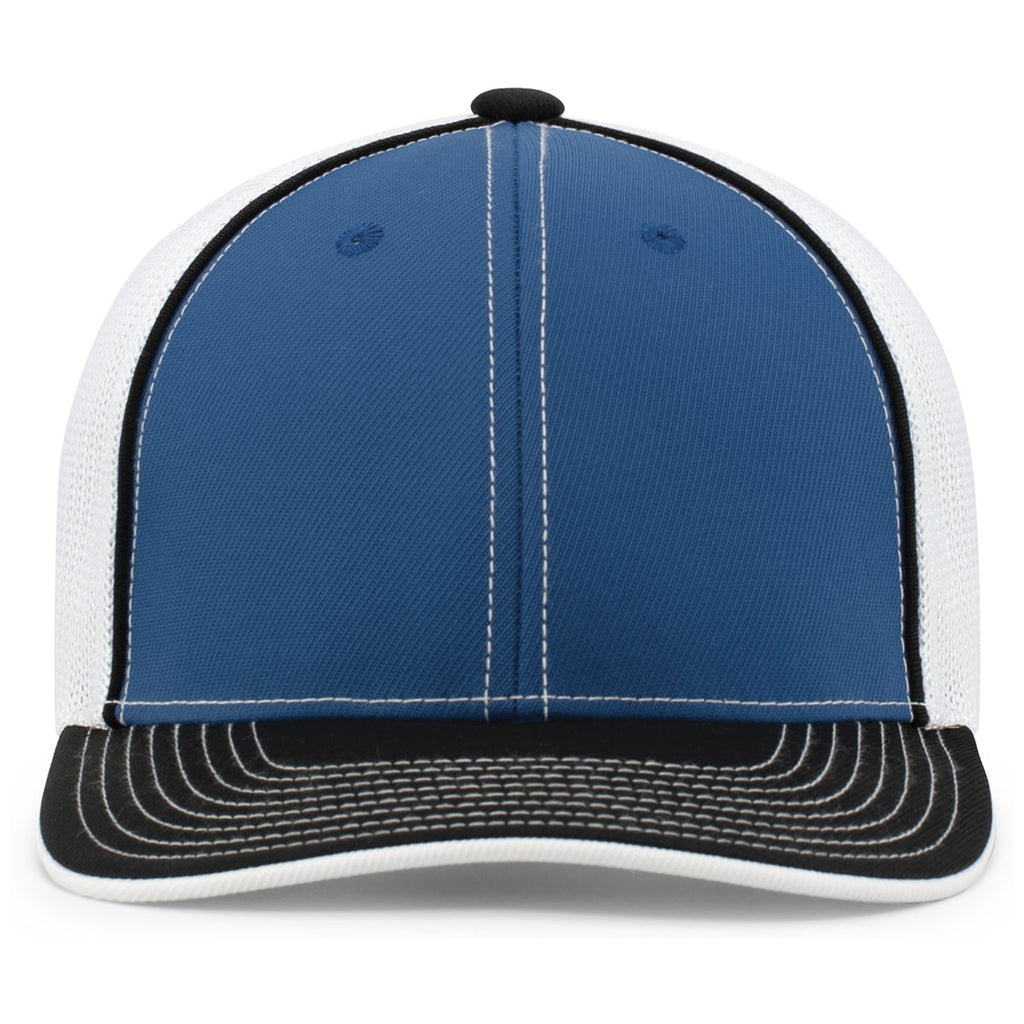 Pacific Headwear Royal/White/Black Universal Fitted Trucker Mesh Cap