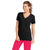 Barco Grey's Anatomy Women's Black/Raspberry Tart/Moonstruck Active Contrast Edge V-Neck Top