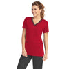 Barco Grey's Anatomy Women's Scarlet Red/Black/Granite Active Contrast Edge V-Neck Top