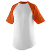 Augusta Sportswear Men's White/Orange Short-Sleeve Baseball Jersey