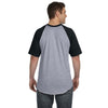 Augusta Sportswear Men's Athletic Heather/Black Short-Sleeve Baseball Jersey