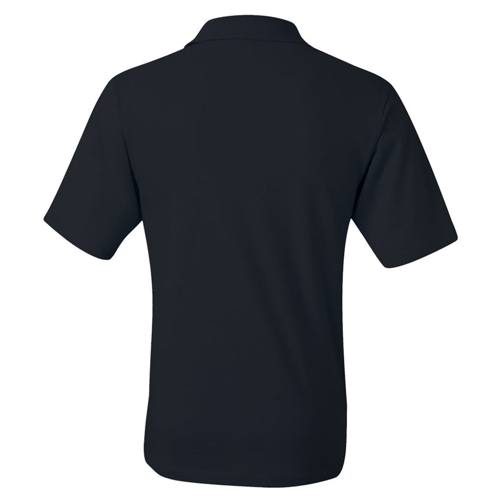 Jerzees Men's Black Spotshield 50/50 Polo With Pocket