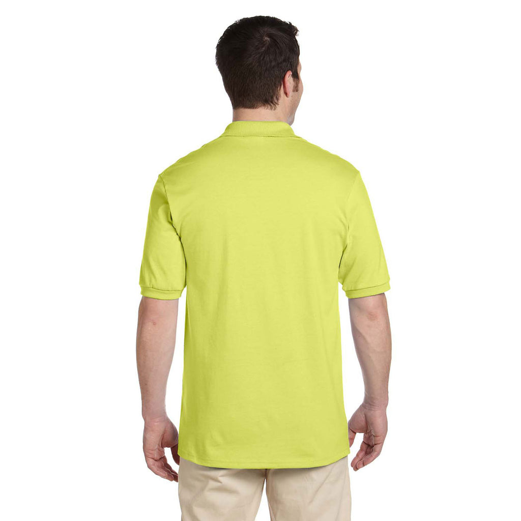 Jerzees Men's Safety Green 5.6 Oz. Spotshield Jersey Polo