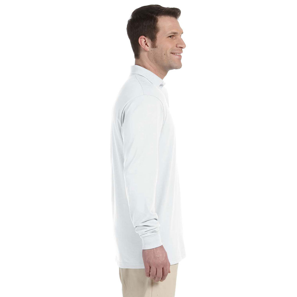 Jerzees Men's White 5.6 Oz. Spotshield Long-Sleeve Jersey Polo