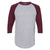 Augusta Sportswear Men's Athletic Heather/Maroon Three-Quarter Raglan Sleeve Baseball Jersey