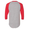 Augusta Sportswear Men's Athletic Heather/Red Three-Quarter Raglan Sleeve Baseball Jersey